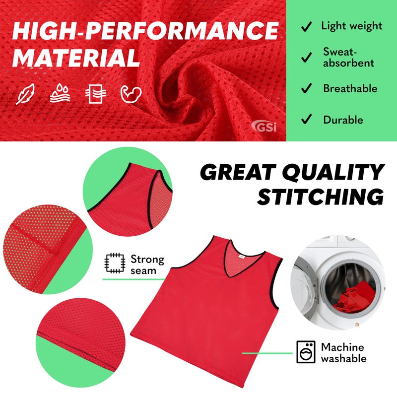 GSI Pinnies - pack of 6 - Red - Image 4